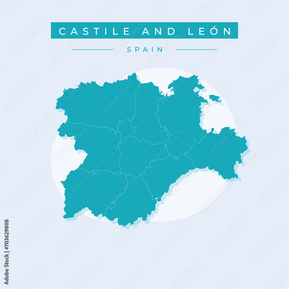 Vector illustration vector of Castile and Leon map Spain