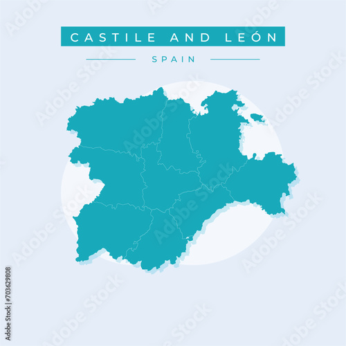 Vector illustration vector of Castile and Leon map Spain