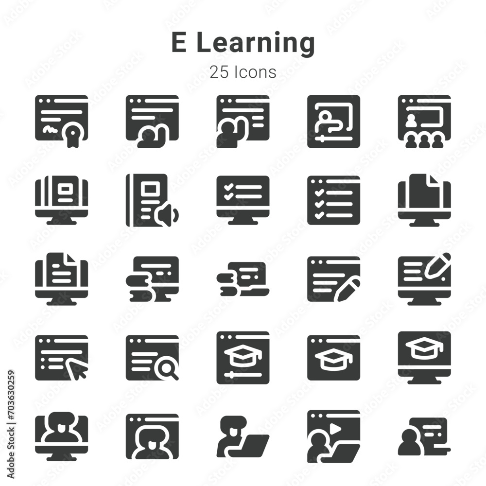 e learning icons e learning icons