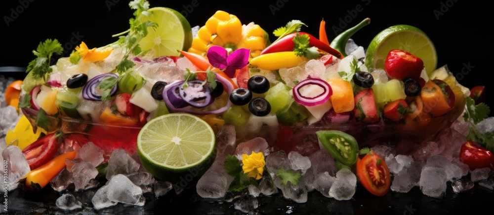 Mexican vegetable medley on ice.