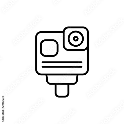 Action camera outline icons, photography minimalist vector illustration ,simple transparent graphic element .Isolated on white background