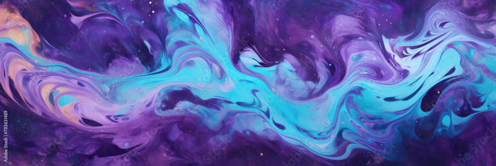 purple and turquoise abstract swirl wallpaper, generative AI