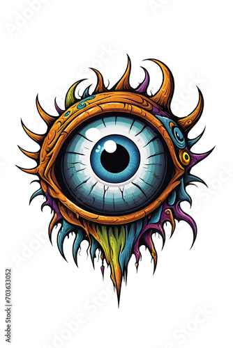 Monster eyes on transparent background photo