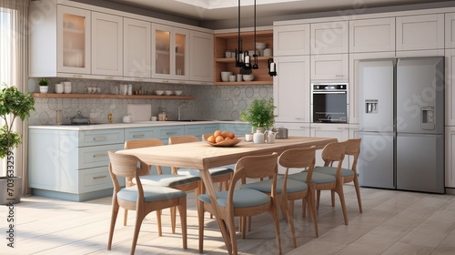 Beautiful kitchen interior with new stylish furniture © kashif 2158