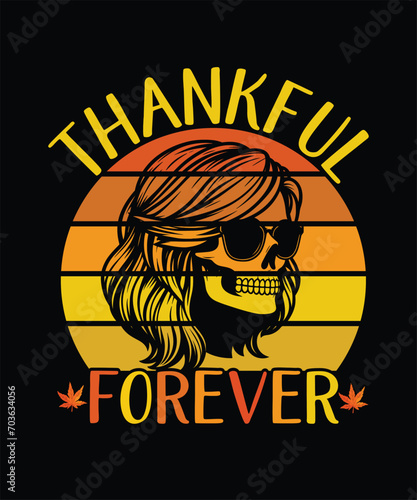 Thankful skull T-shirt design, Thanksgiving T-shirt design, Ready for print, Pumpkin, Halloween pumpkin t-shirt design vector.
