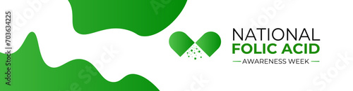 National Folic Acid Awareness Week vector template design. Its Promoting Health and Pregnancy Wellness with Folic Acid . Banner, cover, website, brochure, landing page, card, poster design.