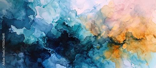Watercolor paper from a bird's-eye view