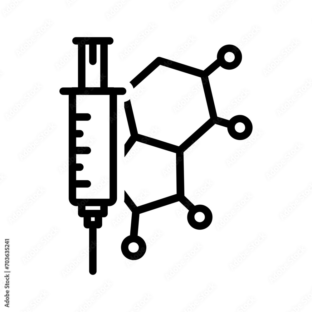 Black line icon for Hormone therapy Black line icon for Hormone therapy
