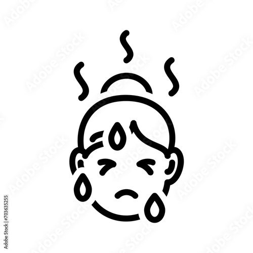 Black line icon for Hot flashes
