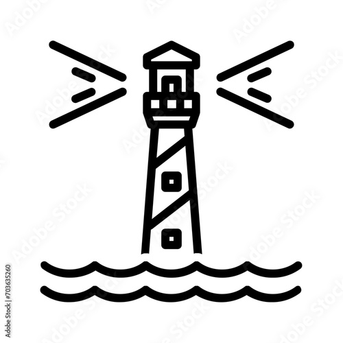 Black line icon for Lighthouse