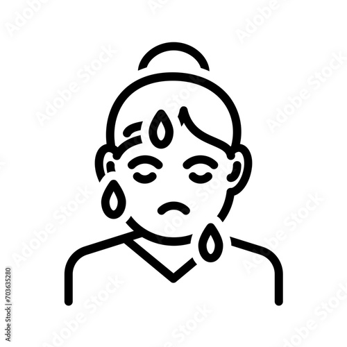 Black line icon for Hot flashes