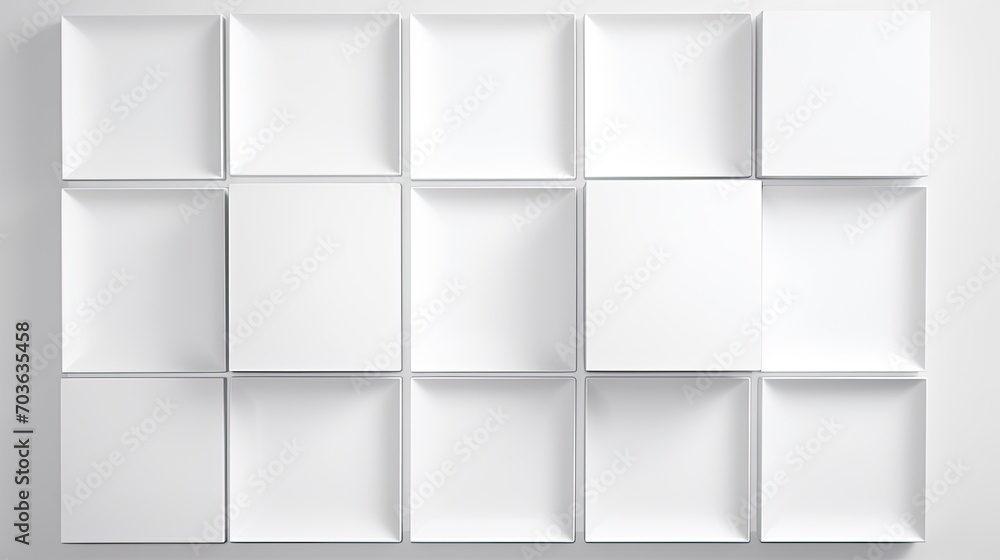 3d arrange light gray squares with soft shadows on a white background. 3d arrange light gray squares with soft shadows on a white background.