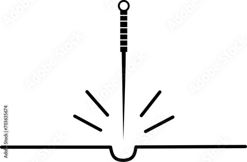 Acupuncture needle icon vector. Perfect for logo or health education.