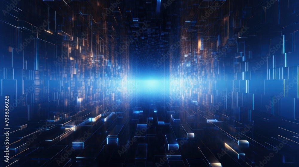 Technology Particle in Cyberpunk Style Digital World Abstract Background Technology Particle in Cyberpunk Style Digital World Abstract Background