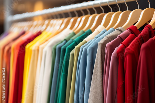 Color clothes in wardrobe