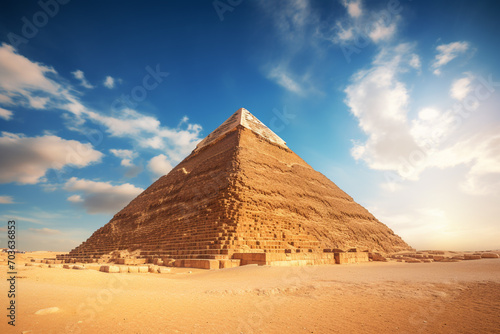 Pyramid ancient on desert famous landmark