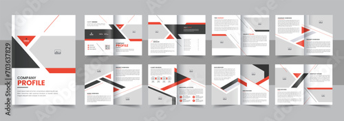 Modern company profile brochure, business portfolio brochure, annual report, 16 page minimalist business brochure design vector photo