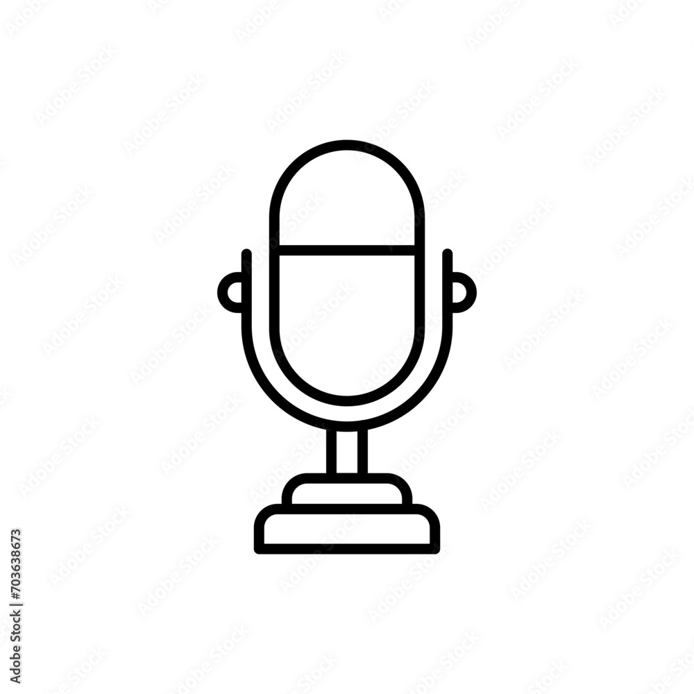 Microphone outline icons, minimalist vector illustration ,simple transparent graphic element .Isolated on white background Microphone outline icons, minimalist vector illustration ,simple transparent graphic element .Isolated on white background