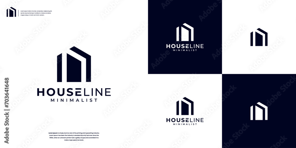 Minimalist Home logo design template Minimalist Home logo design template