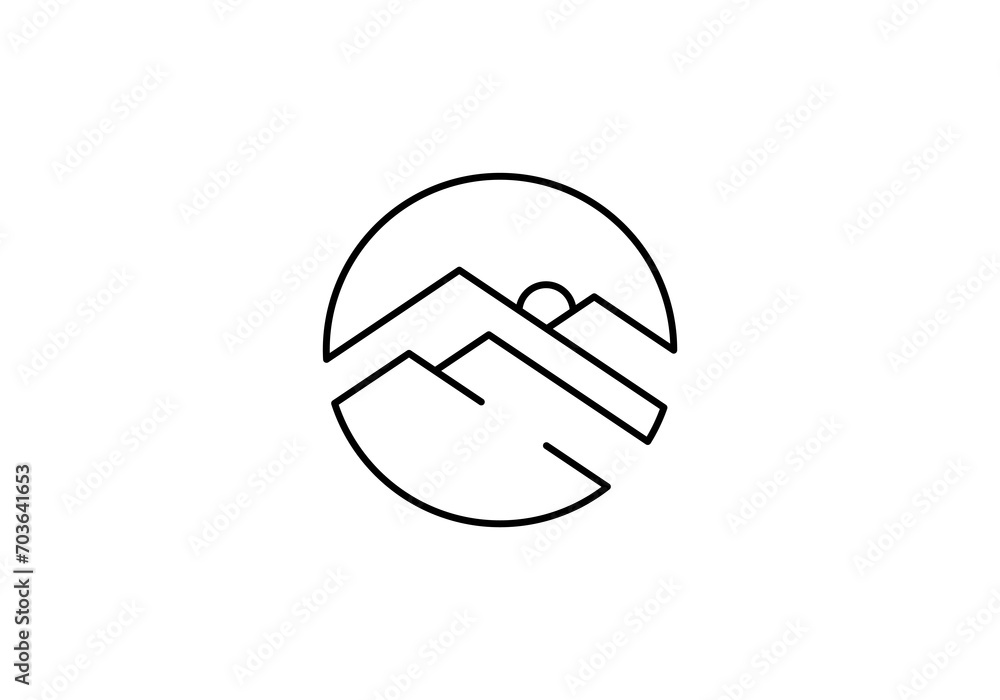 Simple Abstract Mountain Line Art Minimalist Logo Vector Illustration Template Icon Simple Abstract Mountain Line Art Minimalist Logo Vector Illustration Template Icon