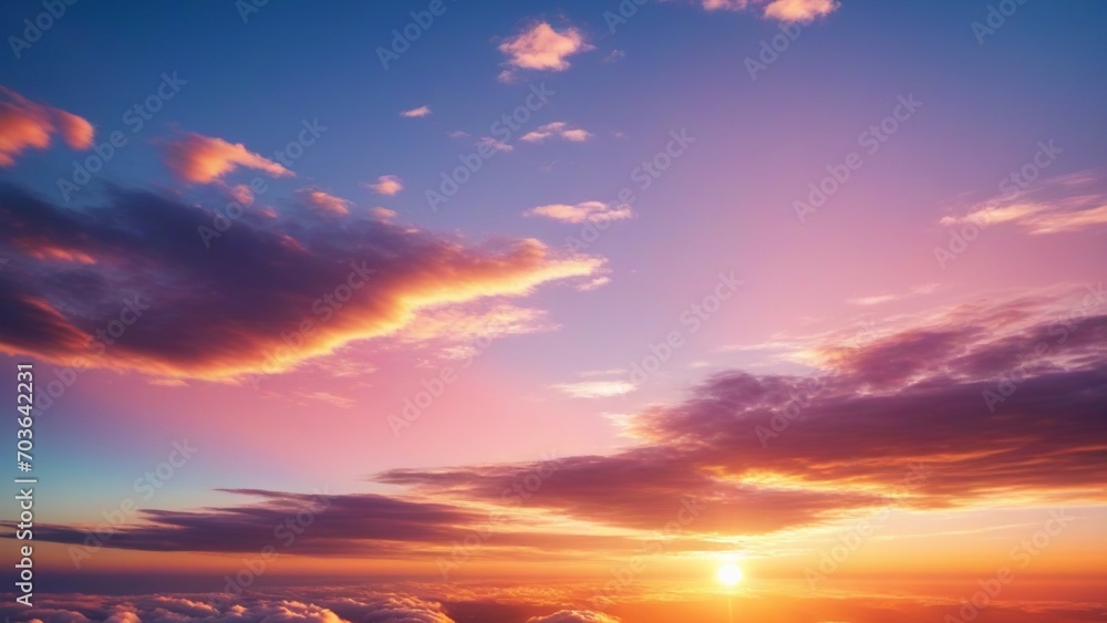 Aerial view dramatic sunset and sunrise sky nature background