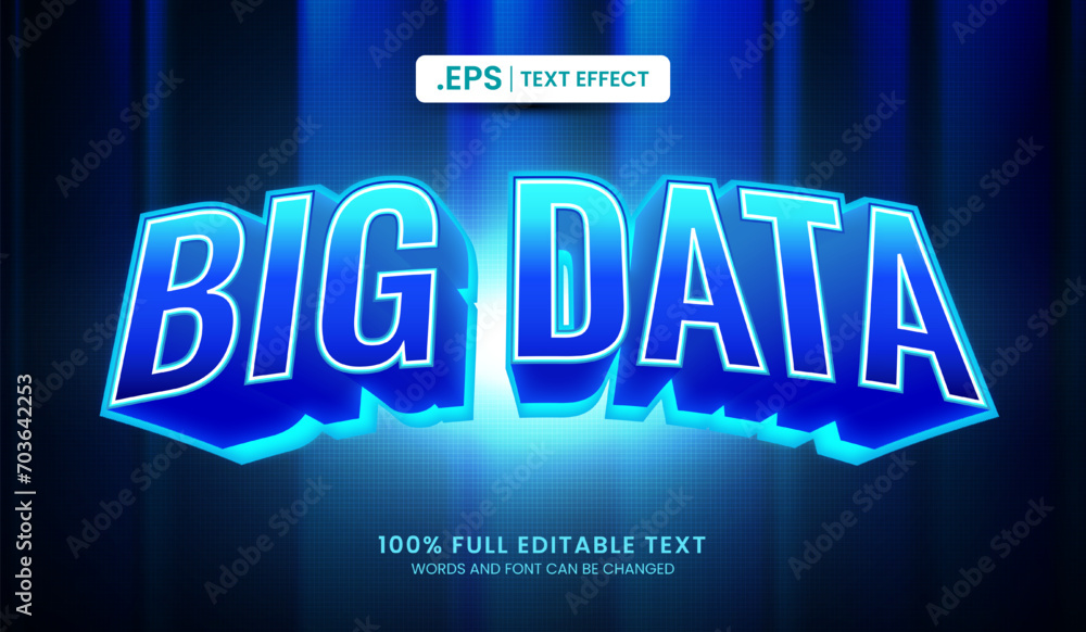 Obraz premium Design editable text effect, big data text vector illustration