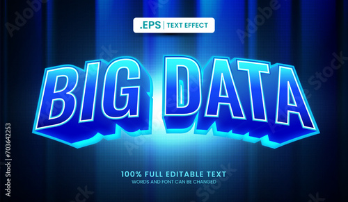 Design editable text effect, big data text vector illustration