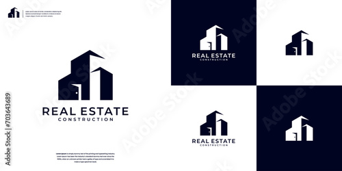 building architecture, construction, real estate logo design vector