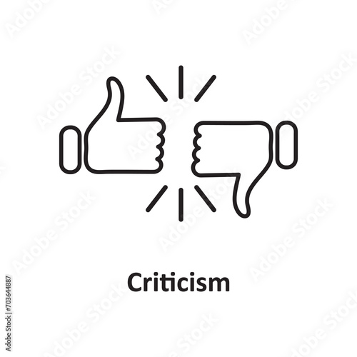 Criticism icon outline flat illustration, Criticism icon for logo, graphic design vector illustration on white background..eps