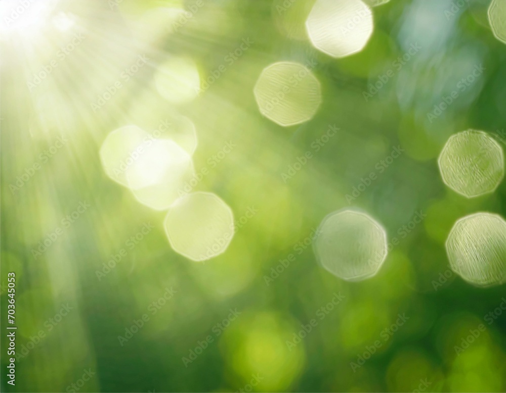 Obraz premium フレーム 夏 木 森 緑 葉 コピースペース 背景 AI生成画像