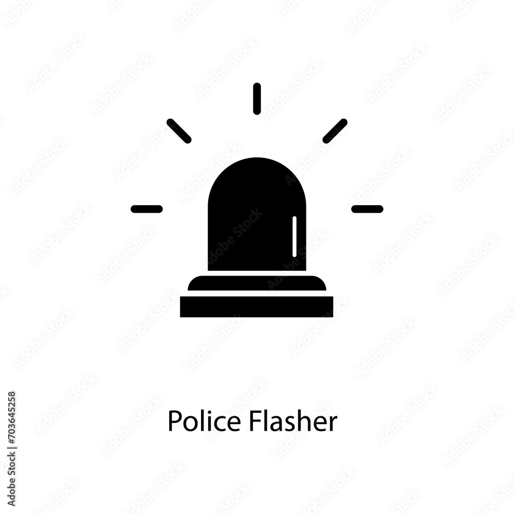 Police Flasher sign, security icons flasher icon for web design and mobile flat illustration on white background..eps Police Flasher sign, security icons flasher icon for web design and mobile flat illustration on white background..eps