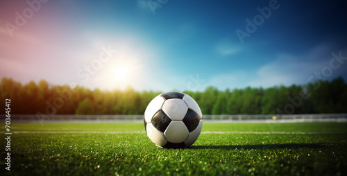 Soccer field or football field with soccer ball on green © Kashif Ali 72