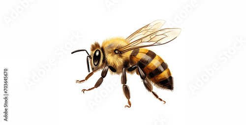 simple drawing of a small honey bee, bee isolated on white background © Kashif Ali 72