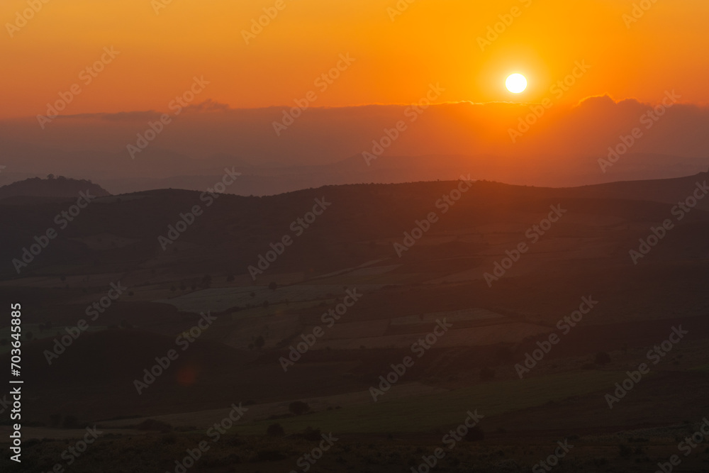 sunset over the mountains