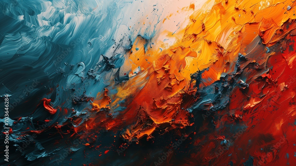 Abstract oil paint texture background. Red, blue, yellow and black colors Abstract oil paint texture background. Red, blue, yellow and black colors