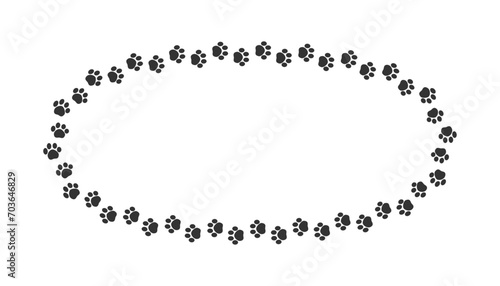 Animal paw print silhouette long frame clipart