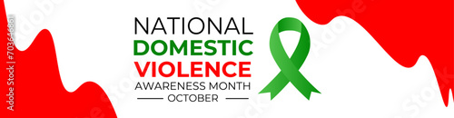 National domestic violence awareness month is observed every year in october. Domestic violence awareness month, background with purple ribbon. banner, cover, poster, website. Vector illustration