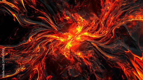 Futuristic Fire Vibrant Red and Orange Neon Waves