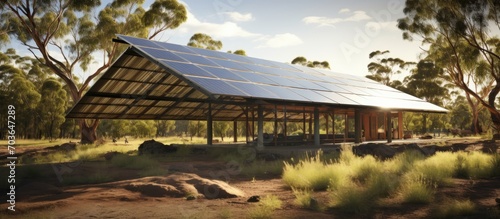 Australia's shed equipped with solar panels. photo