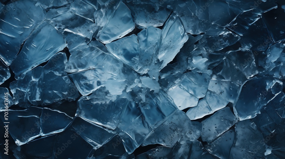 Cracked ice blue for background and texture design - obrazy, fototapety, plakaty 