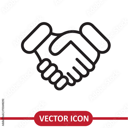 Simple handshake line icon. Vector sign for mobile app and web sites. flat illustration on white background..eps