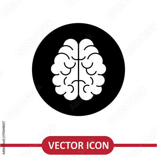 Brain icon vector. Simple brain sign, vector flat simple illustration on white background..eps