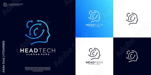 Artificial Intelligence Digital Human Icon Logo Design inspiration
