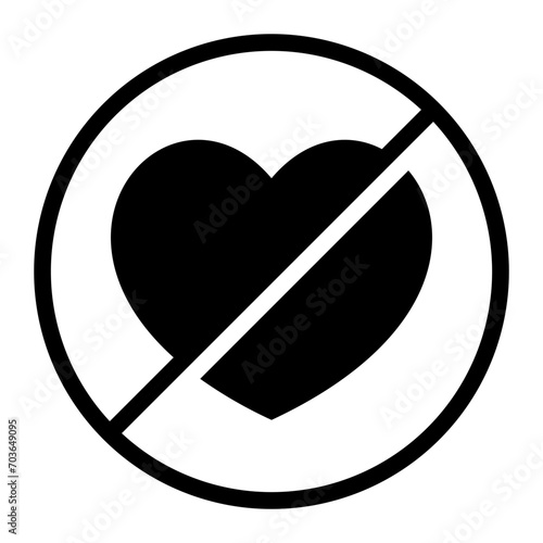 no love glyph icon