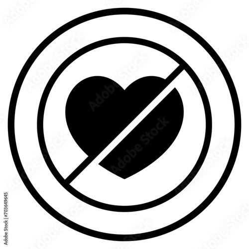 no love glyph icon