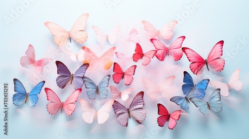 A minimalist Women's Day greeting card featuring vibrant butterflies 