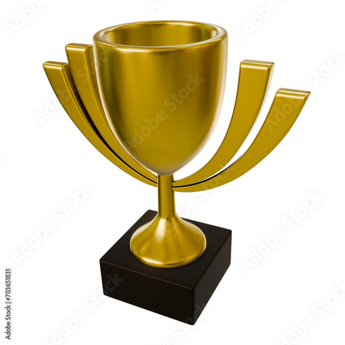 Gold Trophy 3D Icon