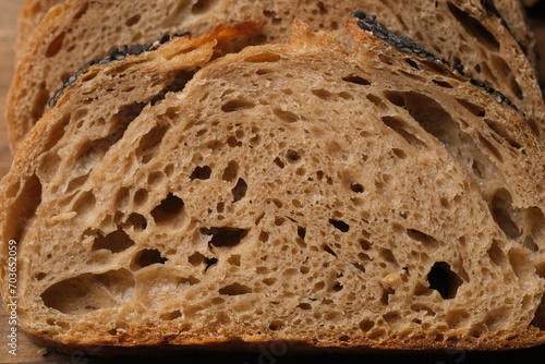 Bild auf Leinwand Sourdough bread on the rustic table