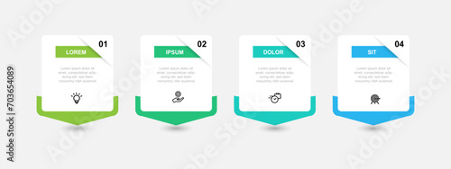 Design template infographic vector element with icons and 4 step process or options 