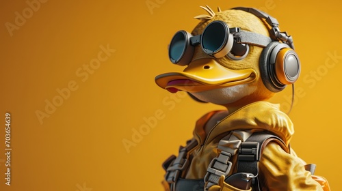 3D Duck mascot esport player. Duckman Gaming character background, Esport team Illustration photo